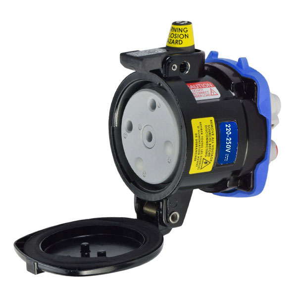 36-64209-HAZ - DSDC6 RECEPTACLE METAL BLACK SIZE 4 TYPE 4X 2P+G 60A 250 VDC